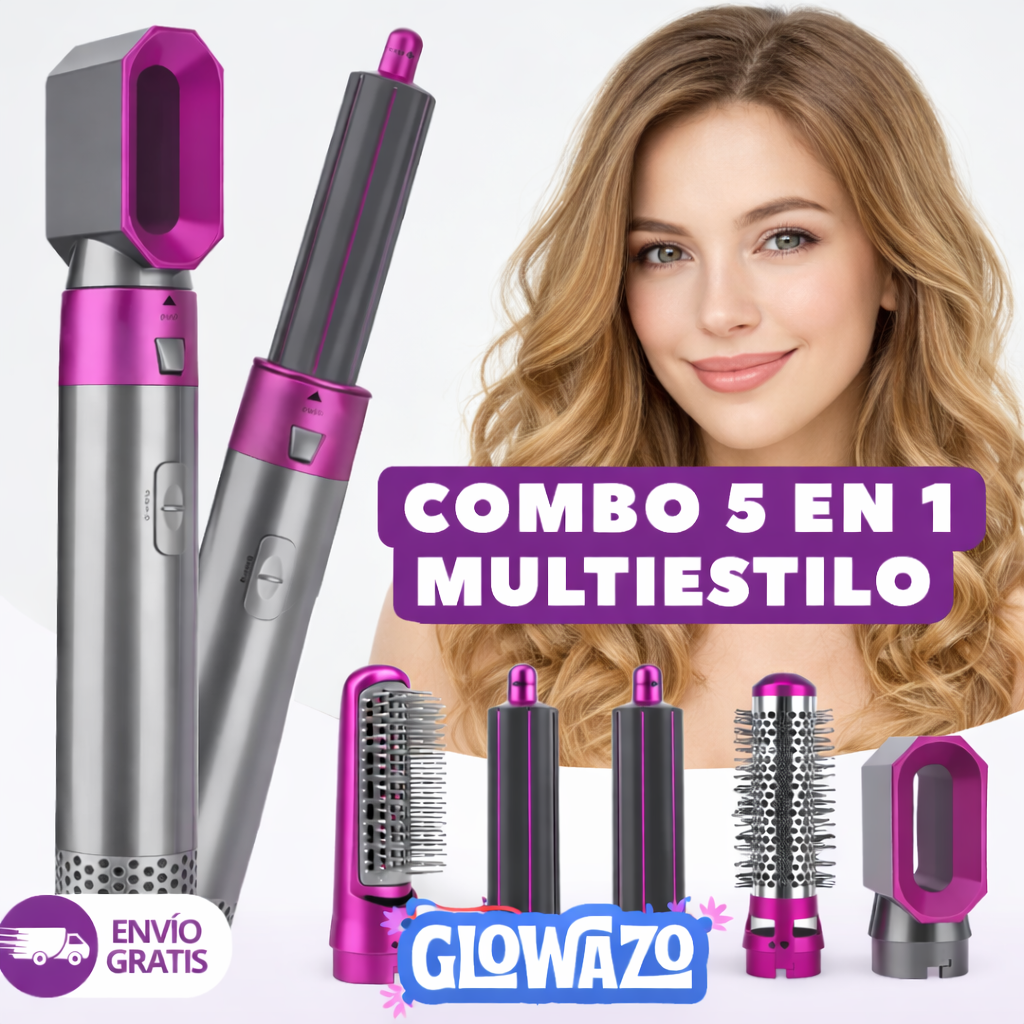COMBO 5 EN 1 💖 ALISADOR, SECADOR, ONDULADOR, VOLUMEN, CEPILLO 😍